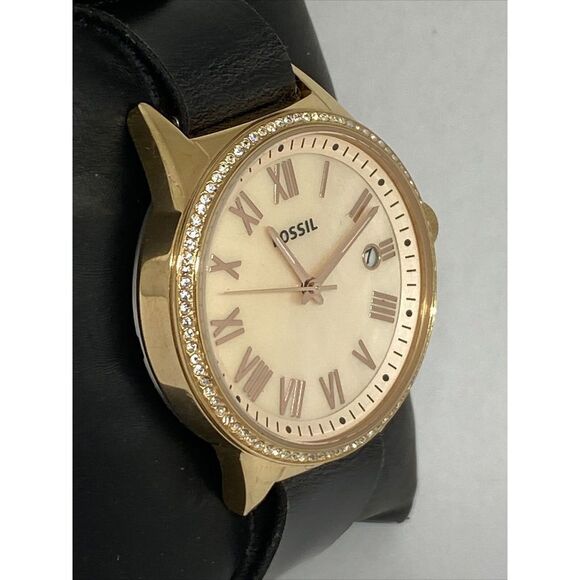 Fossil Blythe BQ3210 Women's Black Leather Analog Dial Quartz Wrist Watch LB301 - Picture 5 of 12